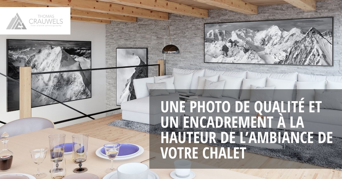 Photo framing in a mountain chalet