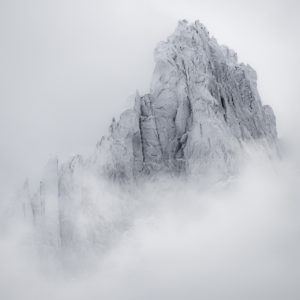 Aiguille du midi Mont Blanc in black and white - Aiguille deux Aigles - Dent du Crocodile