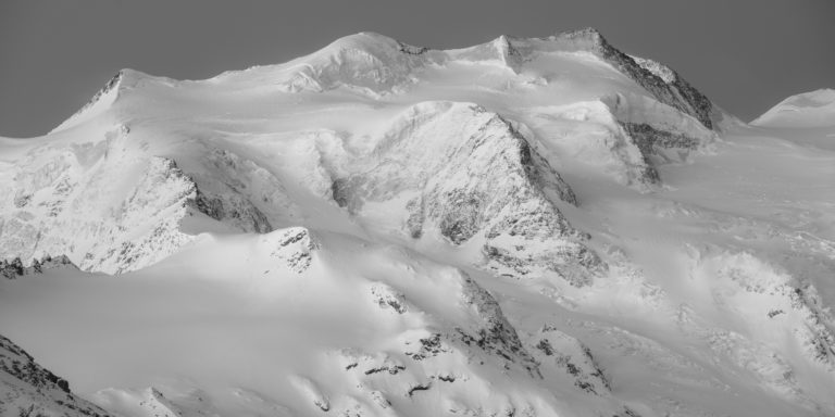 Engadin Graubünden - Schwarz-Weiß-Bild Berg Bellavista - Schweizer Alpen