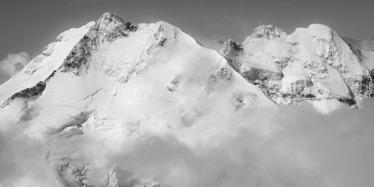 Bernina - photo paysage montagne noir et blanc Alpes Suisses