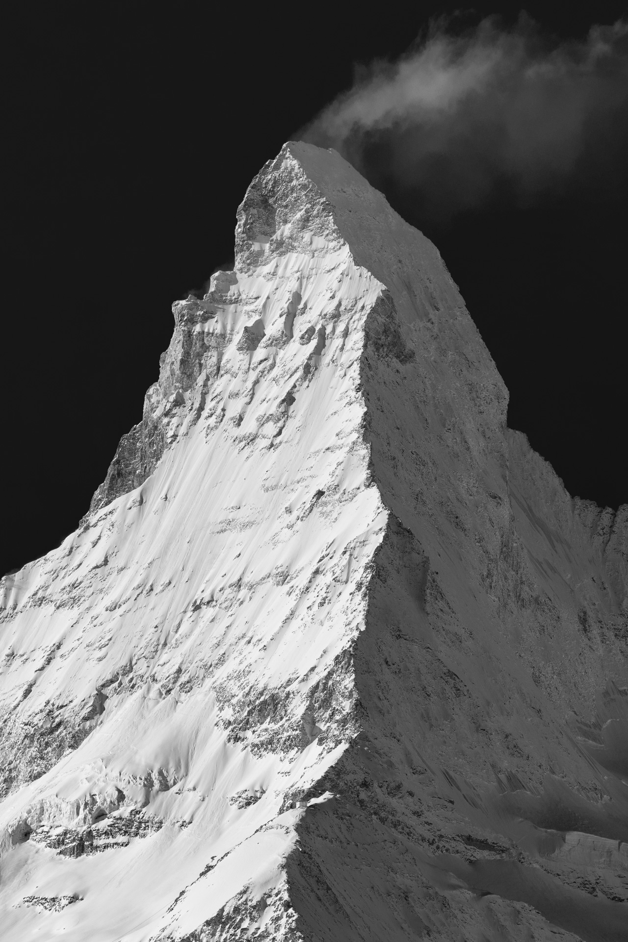 The Matterhorn Schneebedeckte Schweiz - Foto des Matterhorns von Findelalp aus gesehen