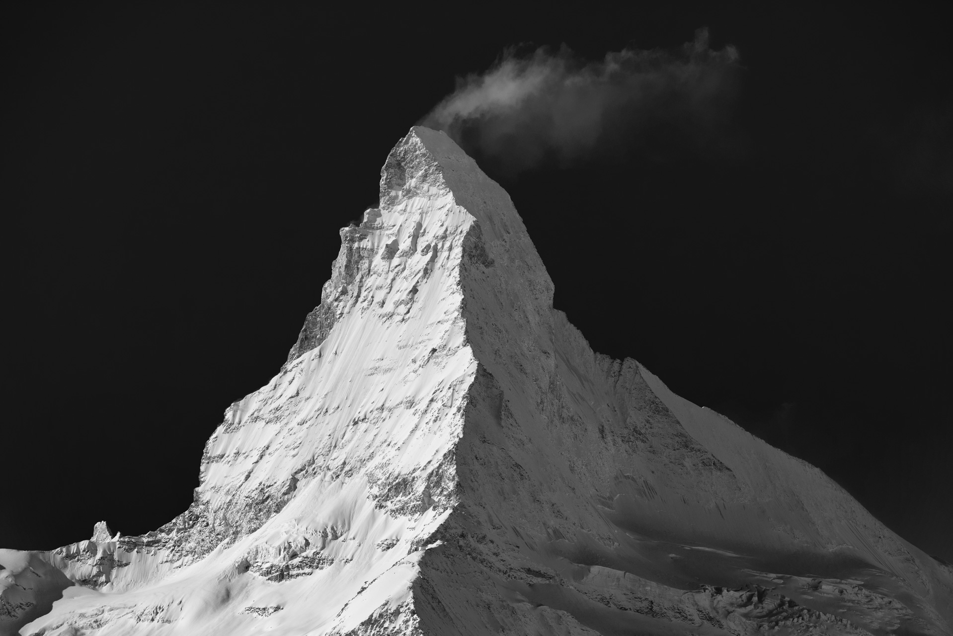The Matterhorn Schweiz im Schnee - Foto des Matterhorns von der Findelalp
