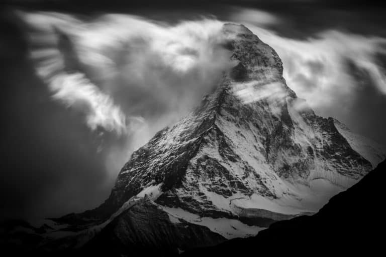 The Matterhorn - Black and white mountain art - Cervin - Angel