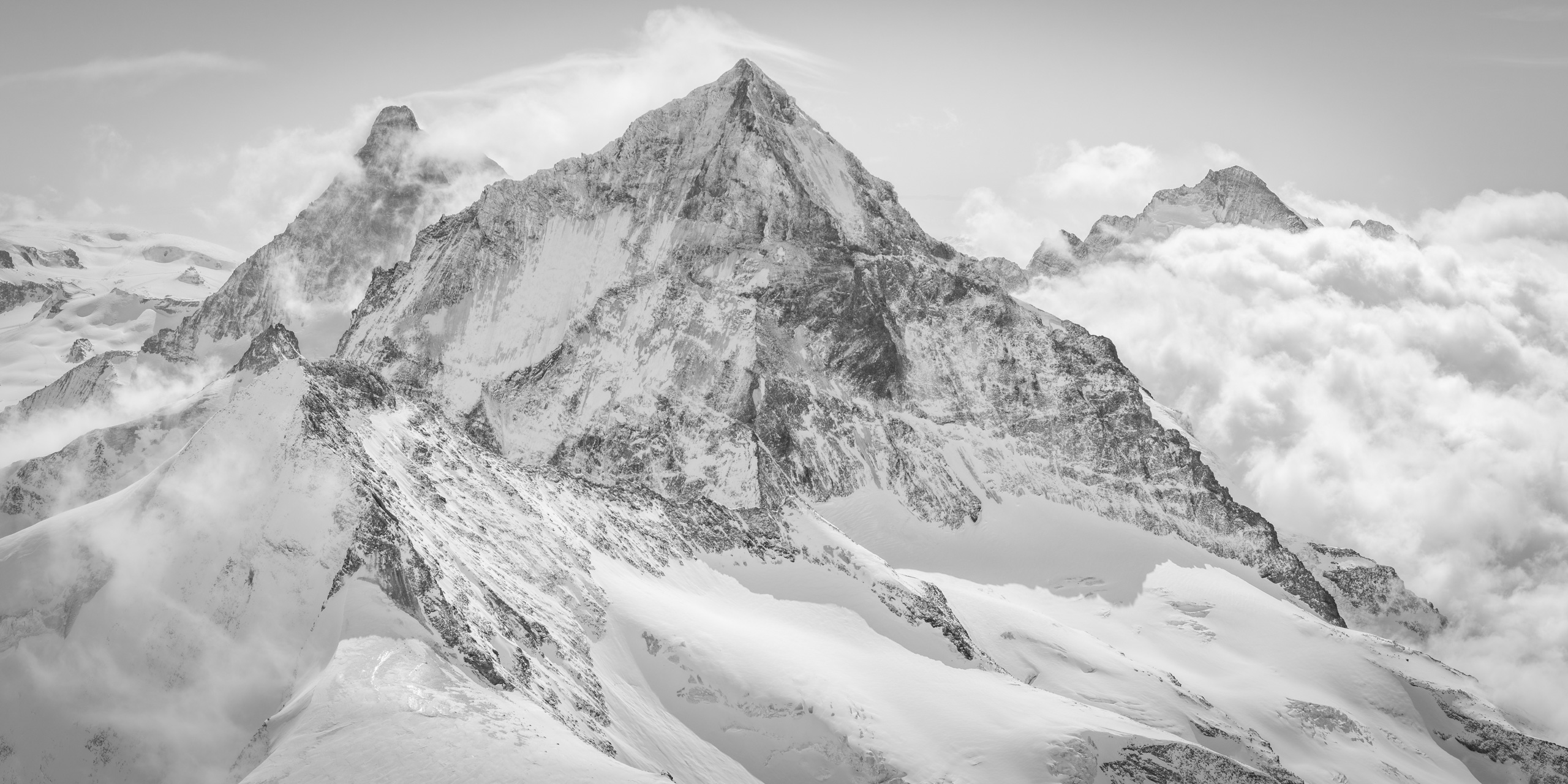 panoramic mountain prints of the Matterhorn Cervin - Dent Blanche - Dent d&#039;Hérens