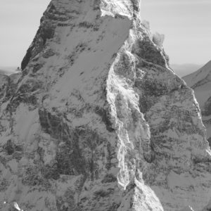 Mont Cervin - Lion - Pic Tyndall - photo montagne sous la neige en noir et blanc