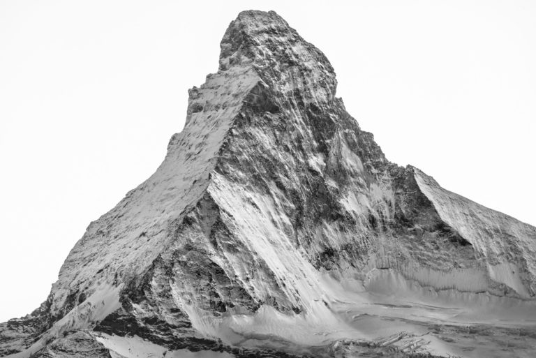 black and white moutain image ofThe Matterhorn - Mountains range and rocky mountains