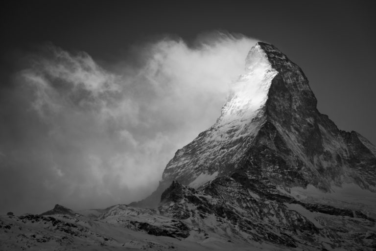 Photo Matterhorn in the clouds of the Valais Alps by Zermatt