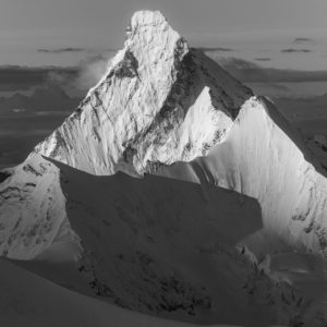The Matterhorn black and white picture - Mountain sun light image in black and white
