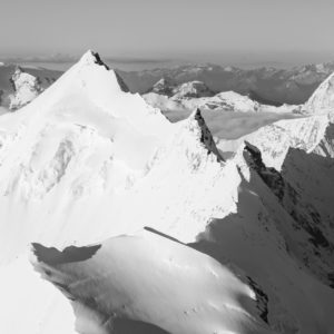 Zinal Switzerland - Panoramic mountain view of the imperial crown of Zinal