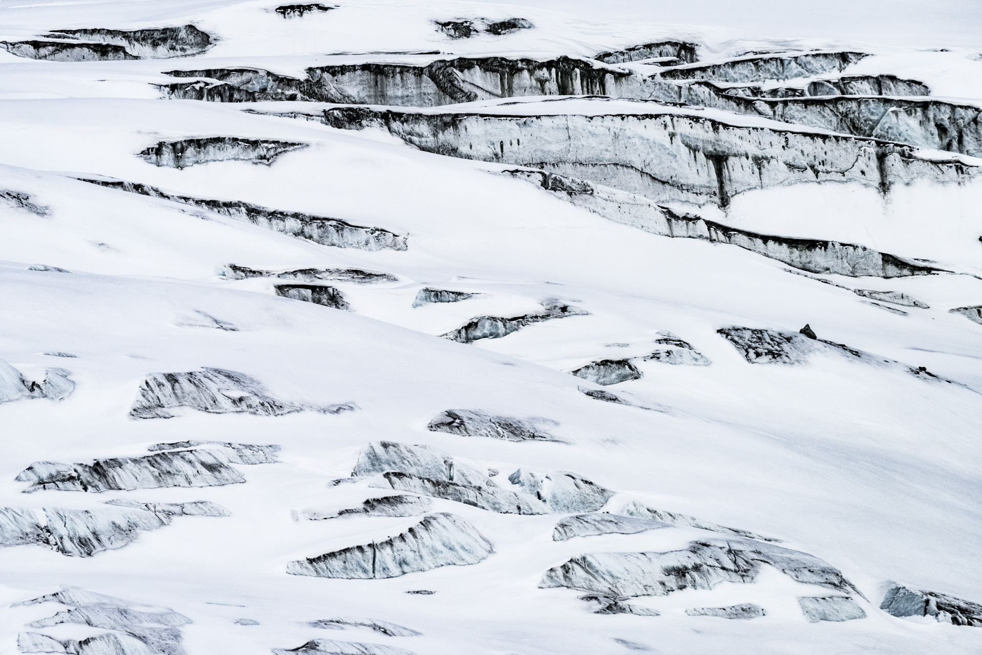 Photo of crevasses in the Alpine Glacier - Zinal Glacier
