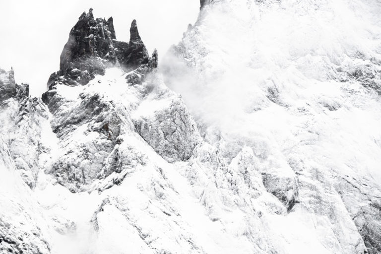 Photo montagne noir et blanc - Dames Anglaises sommet de montagne dans le massif du Mont Blanc