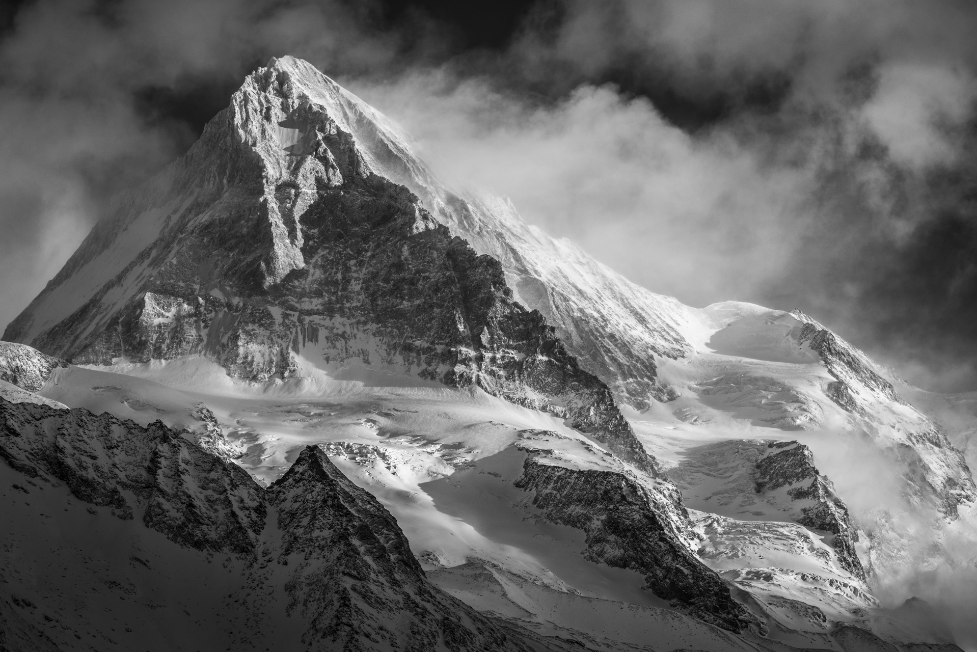 Bergfoto Val d'Hérens - Schweizer und Französische Alpen Fotos The Dent Blanche