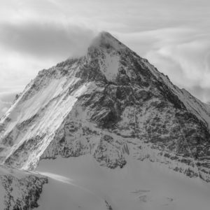 frame photo of a black and white mountain landscape - Dent Blanche