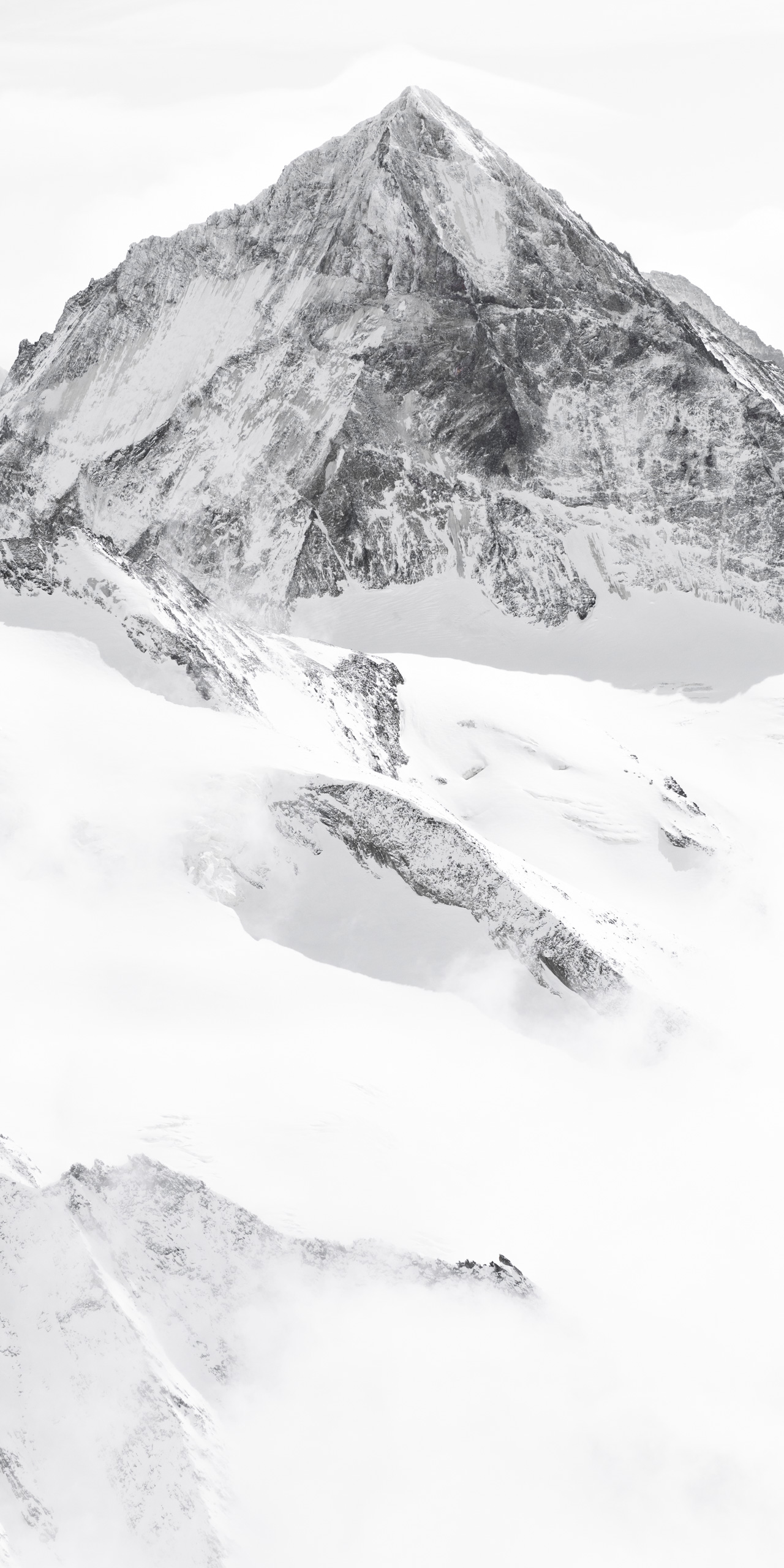 The Dent Blanche Val d'H'érens - Fotorahmen mit Bergpanorama in Schwarz-Weiß
