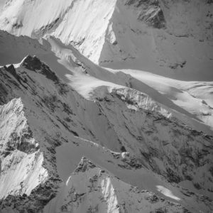 Les dents blanches alpes - photo haute montagne noir et blanc