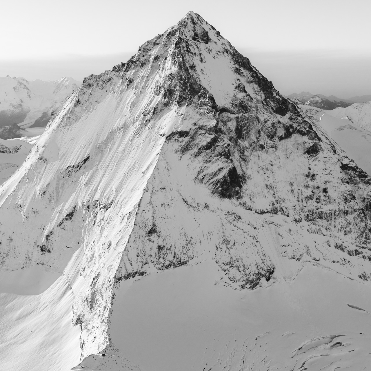 Dent Blanche - tableau photo noir et blanc montagne - photo montagne neige noir et blanc