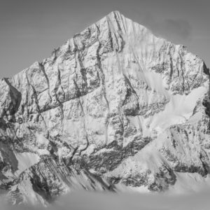 mountain image to print in black and white - Dent Blanche Zermatt in the clouds