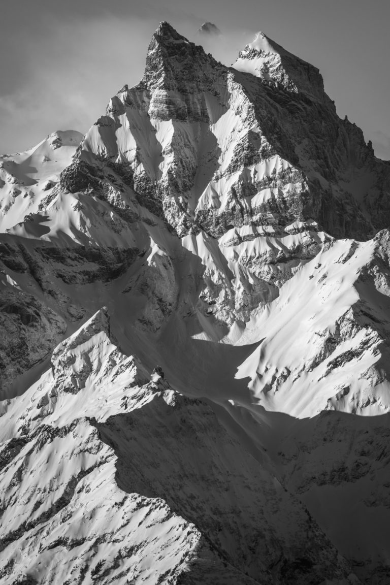 mountain photo - large format mountain photo - frame black and white mountain photo - alps mountain photo