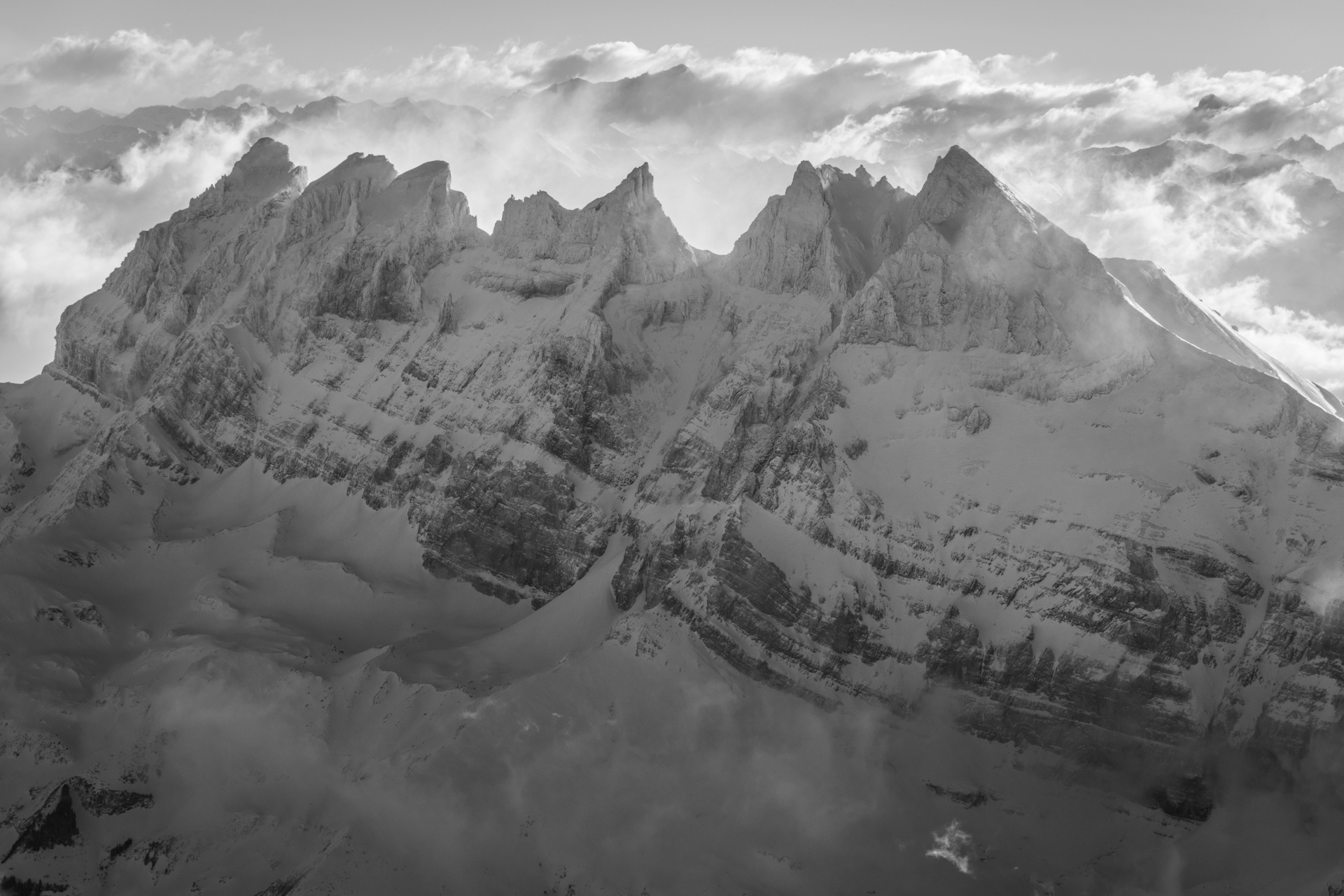 Dents du midi - Tempete en montagne sur les Alpes