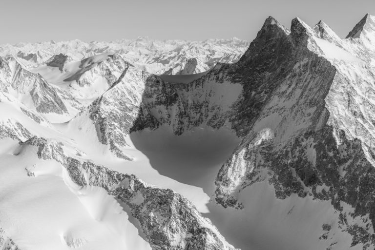 Gabelhorn Fiescher - mountain landscape photo - mountain massif of bernese alps in Switzerland