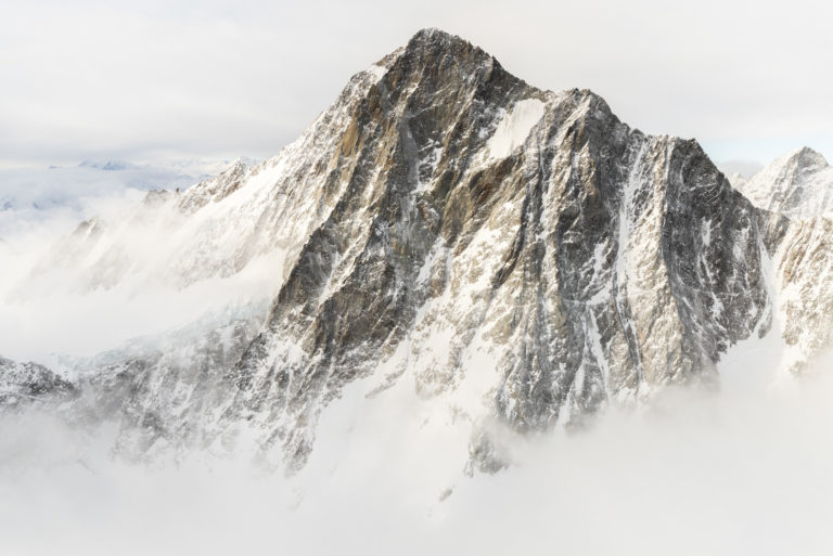 Finsteraarhorn bernese alps - black and white photo of alpine peaks and mountain ranges