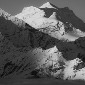Verbier Suisse - Grand combin - Panoramic poster mountain black and white