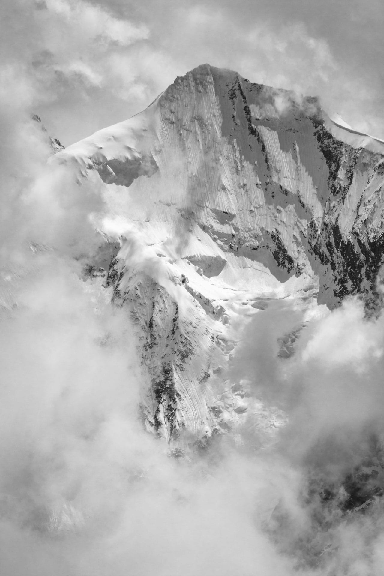 Val d'Anniviers - photo montagne noir et blanc Grand Cornier