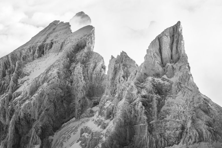 Mountain landscape pictures in winter - The Spur, The Cathedral, The Fortress, Cîme de l&#039;Est