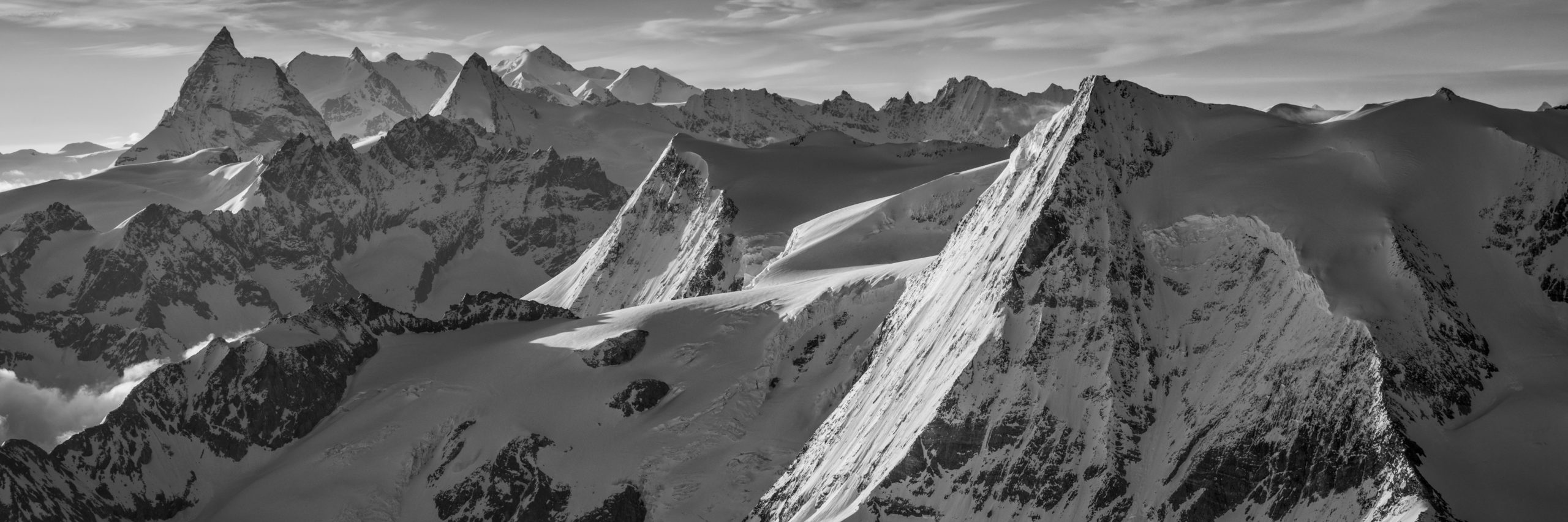 Fotos Panorama Schweizer Alpen Wallis - Panoramafoto mont blanc