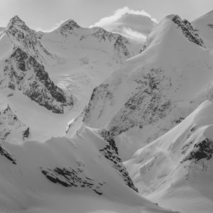 Monte Rosa mountain black and white landscape photo