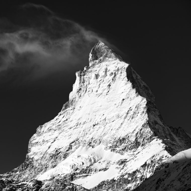 Mont Cervin photo noir et blanc vu depuis Schwarzsee