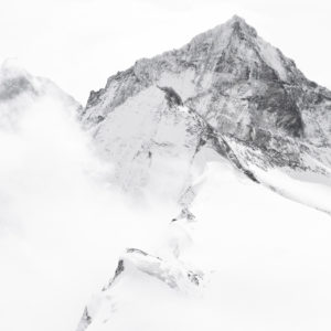 Black and white panoramic mountain poster - Matterhorn - Dent Blanche - Grand Cornier - Dent d&#039;Hérens