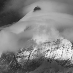 The Matterhorn under a storm -black and white mountain images