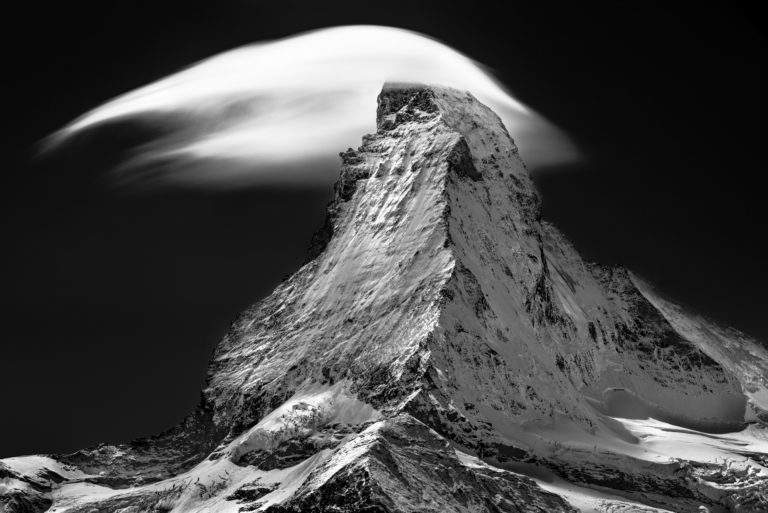 Mont cervin Photo - Photo noir et blanc de Matterhorn