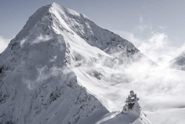 Monch Sphinx Observatory - Grindelwald - Swiss mountains in the clouds