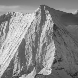Mont Blanc de Cheilon - Photo encadrée d'un panorama montagne noir et blanc