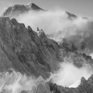 photo noir et blanc du mont blanc - Poster panoramique image mont blanc