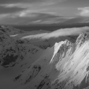 Panorama noir et blanc Cervin et Dent d'Hérens