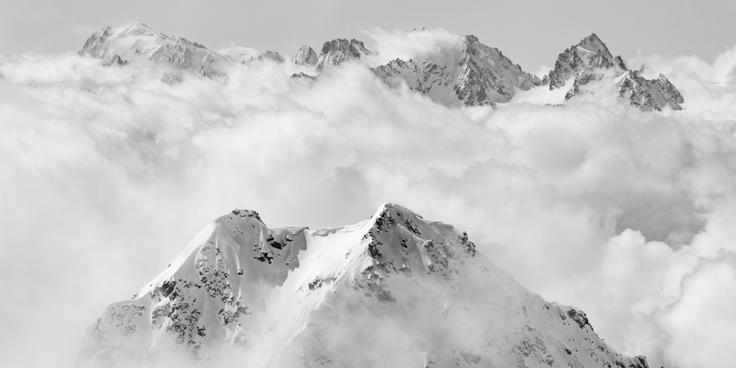 Val de Bagnes - Photo du mont blanc vu de verbier - Image montagne massif du Mont Blanc