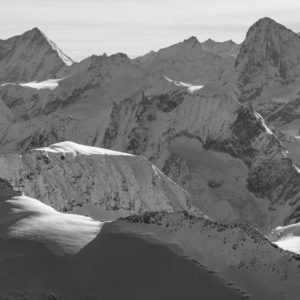 Les alpes valaisannes - Photo Montagne valais noir et blanc -