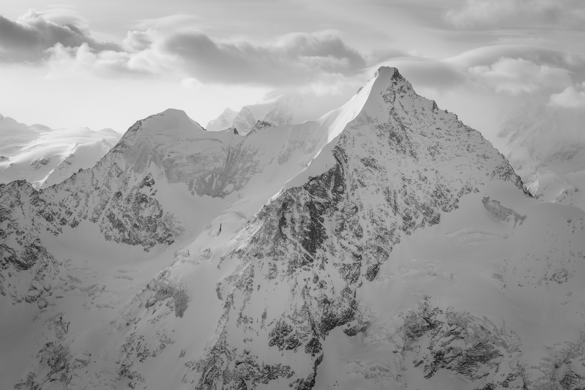 Ober gabelhorn - Photo montagne noir et blanc Crans-Montana