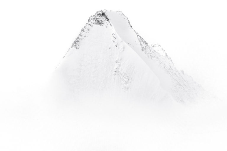 Obergablehorn north face - mountain photo in snow In the Valais Alps at Crans Montana