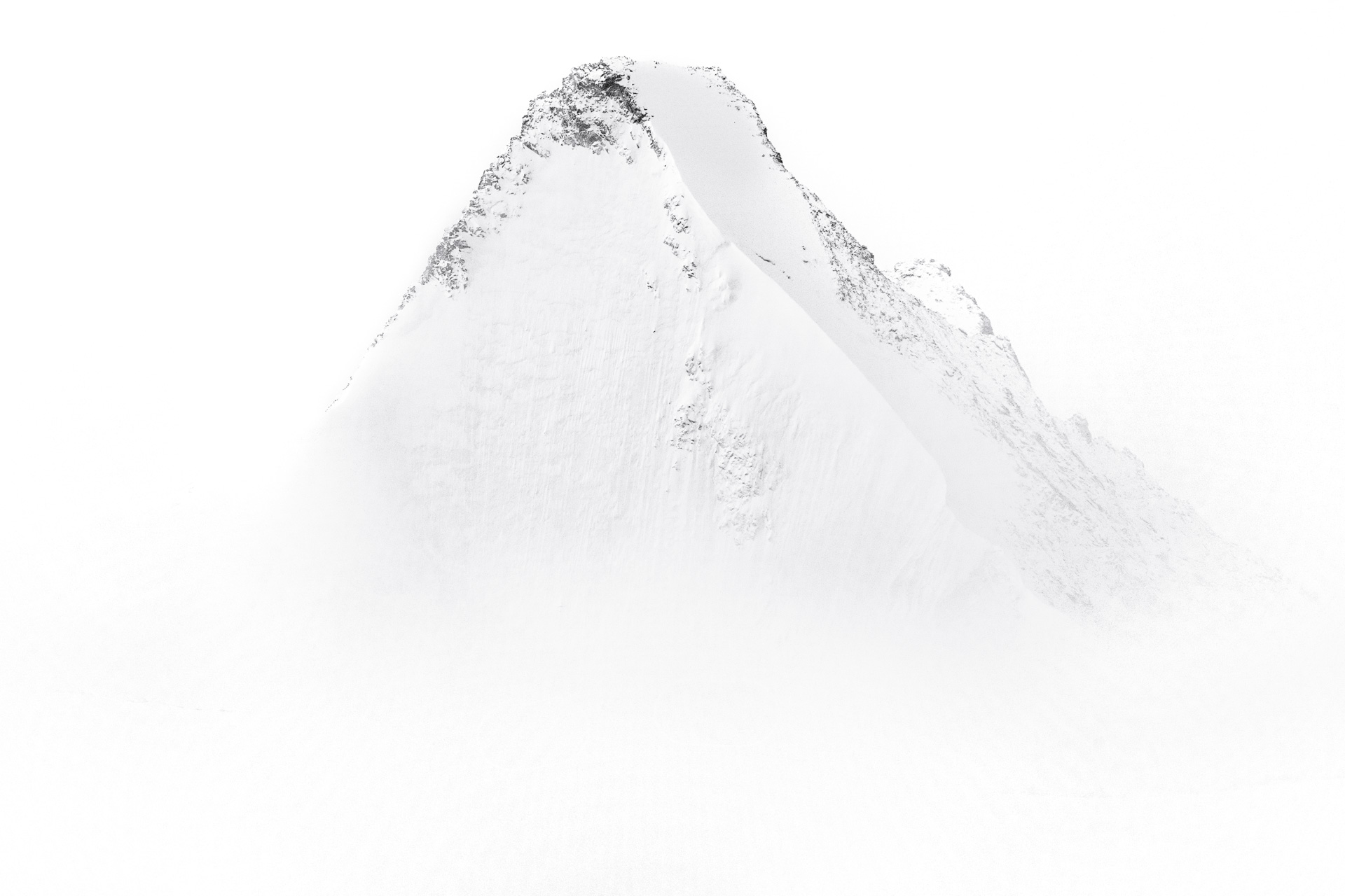 Obergablehorn north face - photo de montagne en neige Dans les Alpes Valaisannes à Crans Montana