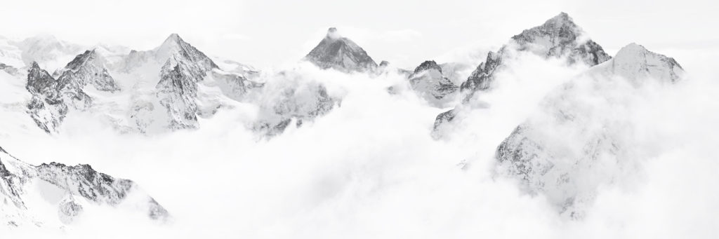 Couronne impériale de Zinal - Photo de montagne en hiver - Photo encadrée d'un panorama de massif montagneux