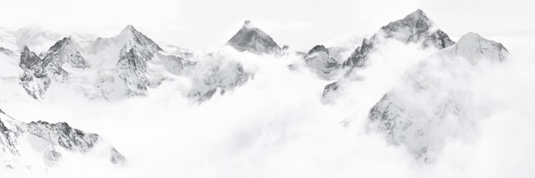 Imperial Crown of Zinal - Mountain photo in winter - Framed photo of mountains panorama summits 