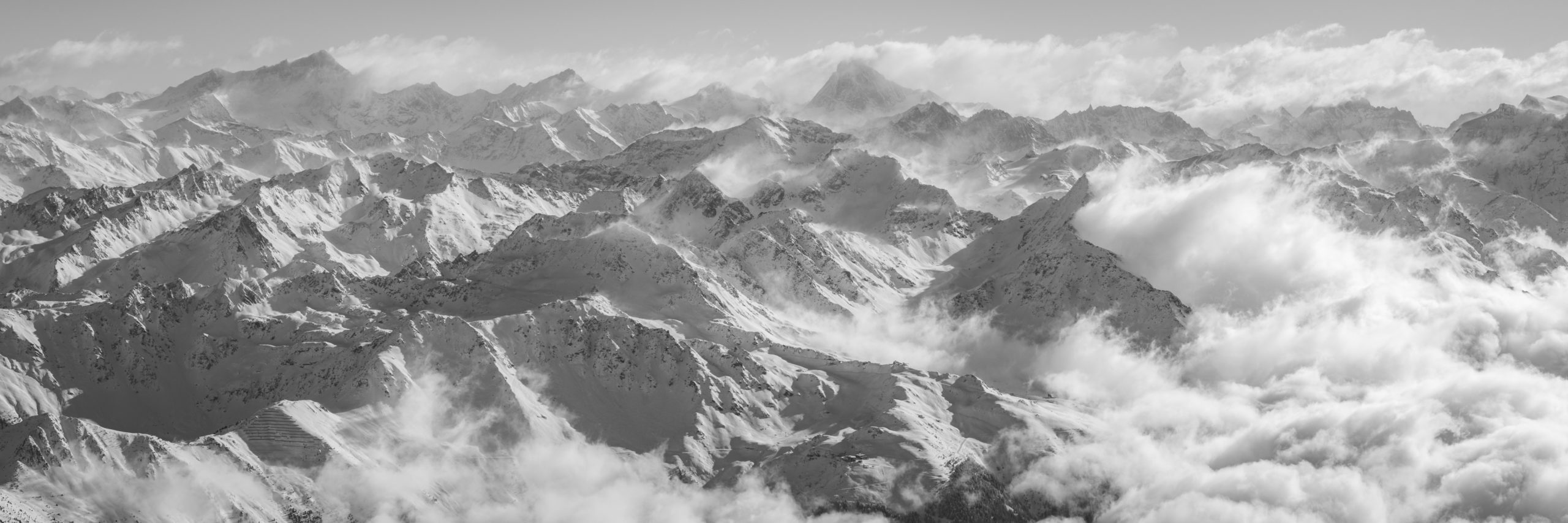 Verbier panorama - Verbier ski - poster montagne panoramique