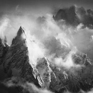 Mountain photo chamonix - Peuterey - Aiguille Verte in a sea of clouds and fog