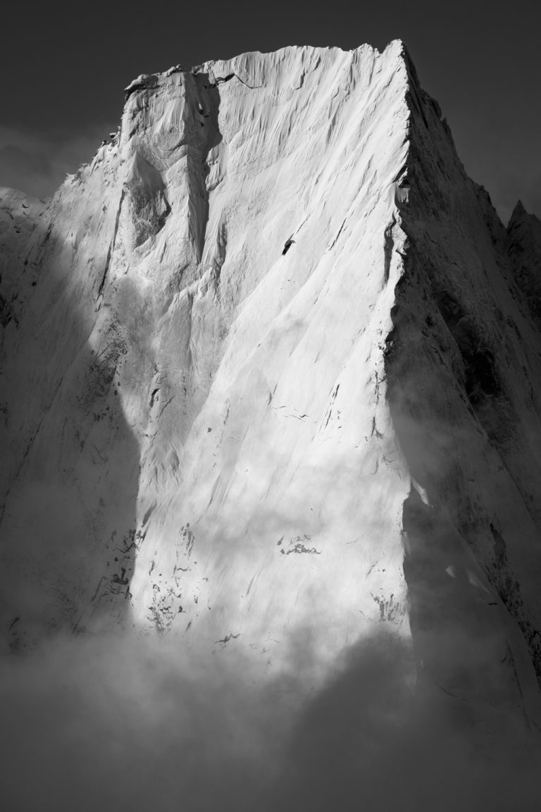 Engadine photos - black and white picture Cassin Piz Badile - Swiss Alps