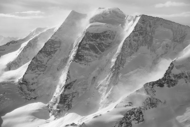 Piz Palu - St Moritz Schweiz - Schwarz-Weiß-Bild Berge