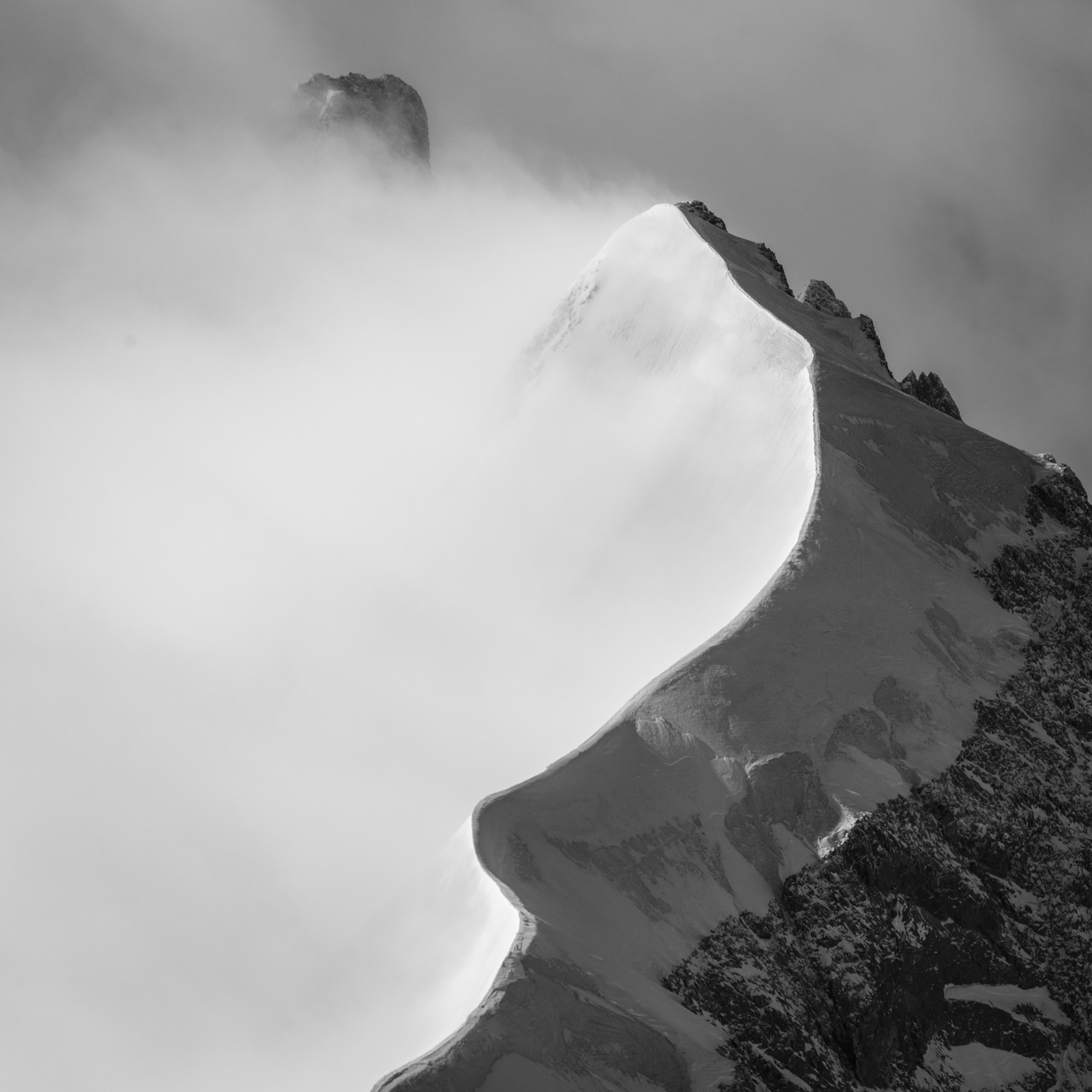 Montagne St Moritz photos noir et blanc - Pizzo Bianco - Bernina